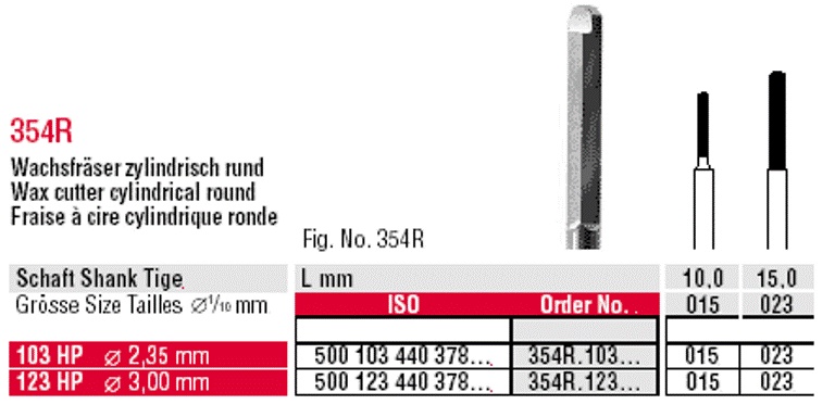 Freza HM za vosak 354R.015.103HP