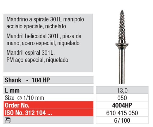 Mandrela spiralna  4004HP 6kom