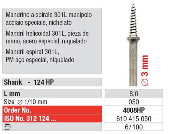 Mandrela spiralna  4008HP 1 kom