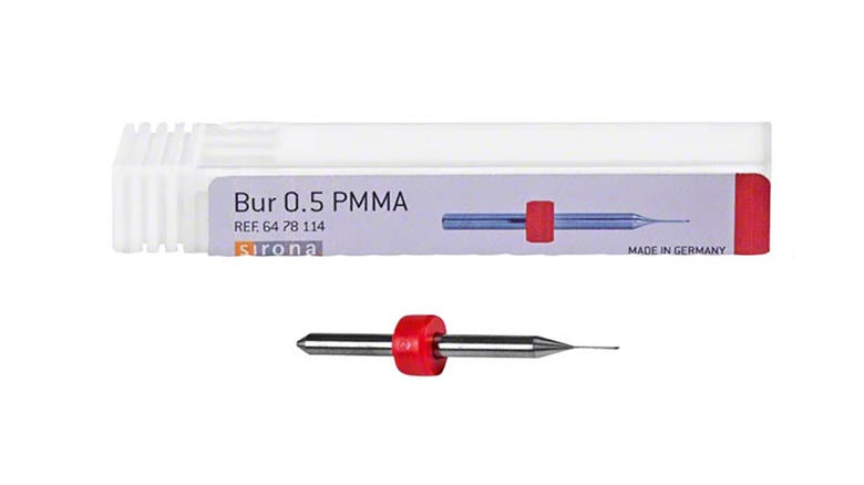 Sirona svrdlo-obrezivač PMMA crveni prsten 0,5 mm