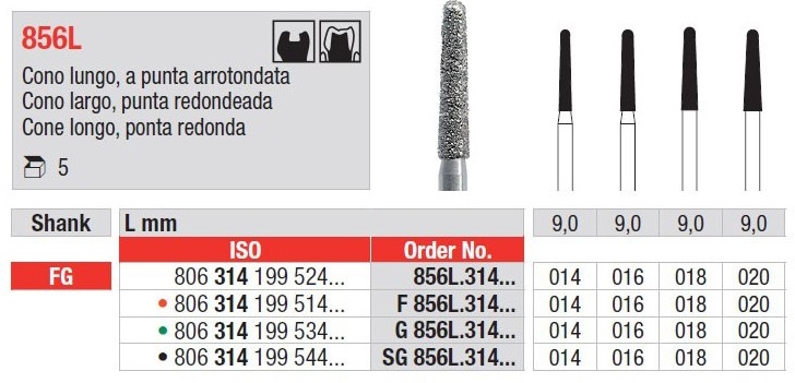 Svrdlo dijamantno F856L.018.314 5kom