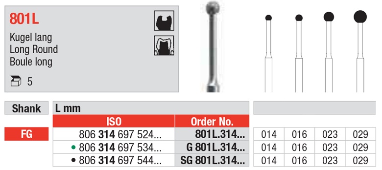 Svrdlo dijamantno G801L.014.314 5kom