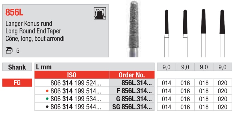 Svrdlo dijamantno G856L.314.016 5kom