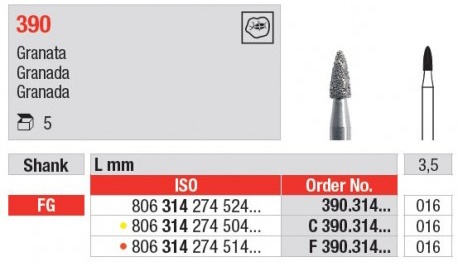 Svrdlo dijamantno Torpedo 390.314.016 5kom