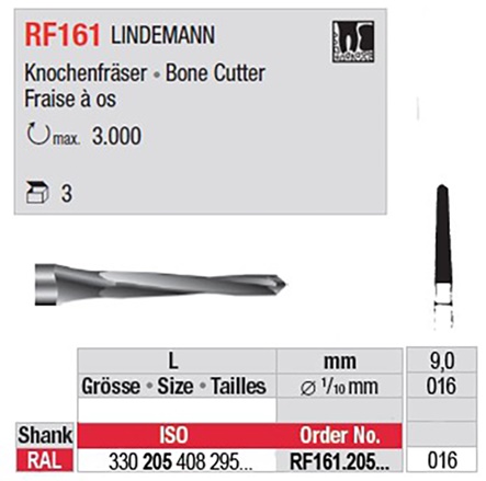 Svrdlo kirurško Lindeman RF161.016.205 3kom