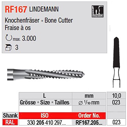 Svrdlo kirurško Lindemann RF167.205.023 3kom