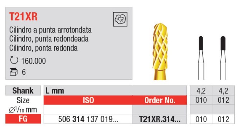 Svrdlo za skidanje amalgama T21XR.012.314 5kom