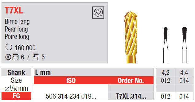 Svrdlo za skidanje amalgama T7XL.012.314 5kom