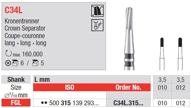 Svrdlo za skidanje krunica C34L.012.315 5kom
