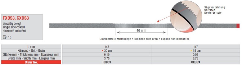 Trake dijamantne za poliranje Edenta FXDS3 3,75mm 10 kom crvene