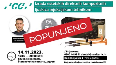 ZAGREB, Izrada estetskih direktnih kompozitnih ljuskica injekcijskom tehnikom 14.11.2023.