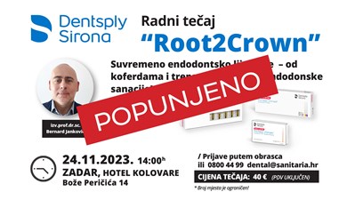 ZADAR, Radni tečaj “Root2Crown” Suvremeno endodontsko liječenje – od koferdama i trepanacije do postendodonske sanacije! 24.11.2023.