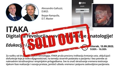 ZAGREB,  ITAKA  Digitalna revolucija u svijetu klasične gnatologije! 13.09.2022. 